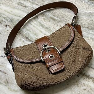 Coach Soho signature monogram canvas and leather shoulder bag Y2K